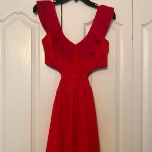 Red sleeveless dress